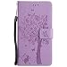 Produktbild Nancen Wallet Case Tasche Hülle für Google Pixel XL (5.5 Zoll) Flip Schutzhülle Zubehör Lederhülle mit Silikon Back Cover PU Leder Handytasche im Bookstyle Stand Funktion , Schmetterling Schnalle Magnet , Baum und Katze Muster Flip Funktion Kartenfächer Etui Schale ,Schütze Dein Telefon