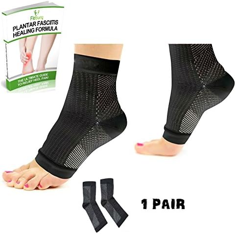 Plantar Fasciitis Socks &amp; FREE eBook, (2 Pairs &amp; 1 Pair of Compression Socks Available) Foot Care Compression Sleeve For Men &amp; Women, Ultimate Arch Support Sleeves For Your Aching Heels, Better than Night Splint, Ideal Gift For Runners, Teachers &amp; Dancers, Eases Swelling &amp; Heel Spurs, Increases Circulation and Relieve Pain Fast (Black (1 Pair), L/XL (UK 7-11 / EU 41-45))