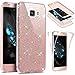 Produktbild Kompatibel mit Galaxy A5 2016 360 Grad Hülle Schutzhülle Full Body Cover Bling Glänzend Glitzer Durchsichtige TPU Silikon Hülle Tasche Komplettschutz Rundumschutz hülle für Galaxy A5 2016,Rose Gold