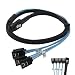 Produktbild crewell 1 m Mini SAS 36p SFF-8087 auf 4 x SATA 7pin HD Splitter Breakout Kabel Blau Neu