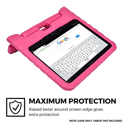 Samsung Galaxy Tab 4 10.1, Tab 3 10.1 hülle fur kinder, COOPER DYNAMO Beanspruchbare, strapazeirfähige, robuste, gepolsterte Hartschalenhülle mit integriertem Griff, Standfunktion & durchsichtigem Displaysschutz (Pink) - 2