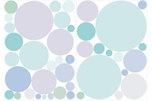 ‎WANDTATTOO-LOFT Wandtattoo Loft Wandsticker Kreise-Set, 40 Stück - Pastell Blau, Wandtattoo Kinderzimmer Deko, Wandsticker Kinderzimmer, Wand Aufkleber Kinder, Punkte Wandtattoo, Babyzimmer Deko, Kinderzimmerdeko