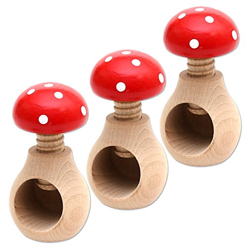 Hochwertiger handgedrechselter Holz Nussknacker als Fliegenpilz, hochwertige Handarbeit, ca. 10 cm - 7