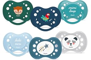 Dodie Lot de 6 sucettes Anatomiques Garçon - +18 mois - Sans BPA, Résistante