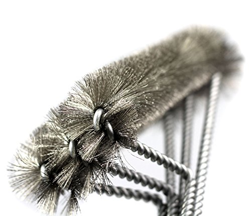 GAINWELL BBQ GRILLBÜRSTE – 3 Edelstahlbürsten in 1 – Edelstahlborsten – Zum Säubernvon Grills &Oberflächen – Grillzubehör – Lebenslange Garantie! - 4