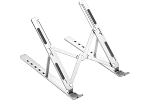 AMZ ACE Laptop Stand for Desk, Adjustable Laptop Riser with Storage Bag, Non-Slip Silicone Pads, 6 Eye Levels, 10" to 15.6", Aluminum MacBook Stand, Foldable Laptop Holder