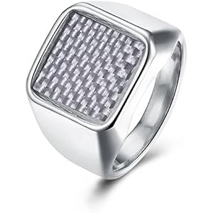 Herren Kreuz quadratisch Verlobungsring Siegelring Ring Edelstahl Hochzeit Band Weihnachten Geschenk