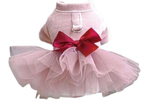 WUURAA Welpenkleid Hundeprinzessinkleid Für Hundemädchen Hunde Tutu Kleid Hundeschleifenkleid Hundekleider Für Kleine Hunde Weihnachtshundeprinzessinkleid Für Mittelgroße Hunde Und