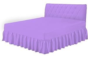 HOME ACE Lilac Easy Care Valance, Super Soft Cotton Single Fitted Valance Sheets