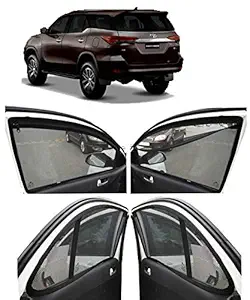 AUTOFACT Magnetic Window Sun Shades for New Toyota Fortuner 2017 Onwards -Set of 6 - with Zipper