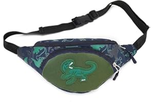 JSLEID Sac Banane Dinosaure Enfant, Dessins Animés, Sport, Ajustable, Grande Capacité, pour Enfants, Vert