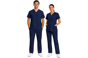 B-well Morelli 100 % bomull unisex skrubbset slip-påse slip-on-byxor set medicin läkare uniform bomull topp med byxor medicin