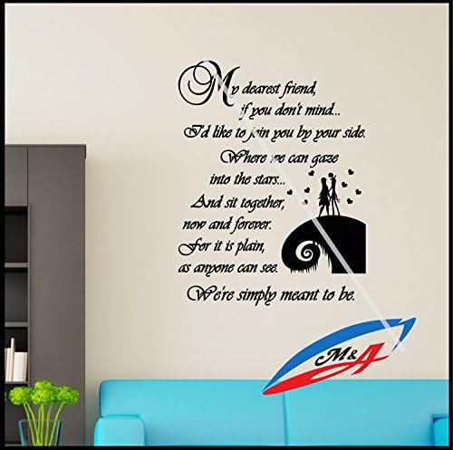 Wall Art Stickers Decors Quotes And Phrases Sally And Jack The Nightmare Before Christmas T17