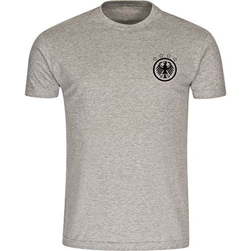 T-Shirt Deutschland Adler Retro Trikot Herren grau Gr. S – 3XL – Fanshirt Fanartikel Fanshop Fußball Weltmeisterschaft Europameisterschaft WM EM Nationalmannschaft Germany, Größe:S