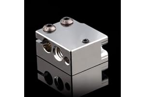 POLISI3D Bloc de chauffage en cuivre plaqué haute température compatible avec imprimante 3D Volcano Hotend PT100 DDB (cuivre)