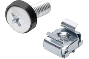 DIGITUS DN-19 SET-S - M6-skruvar och burmuttrar - 50-stycken set - monteringsskruvar för serverskåp, AV-rack, 19 tum / 10 tum