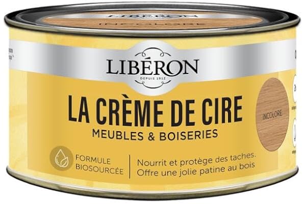 Libéron La crème de cire pour bois, en pâte, Incolore 250ml