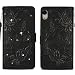 Produktbild Handy hülle Tasche Leder Flip Case Brieftasche Etui Schutzhülle für Apple iPhone X XS iPhone XR iPhone XS MAX hülle Blumen Schmetterling,8 Farben (iPhone XR(6,1"), Schwarz)