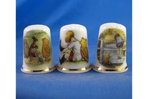 BIRCHCROFT CHINA Porcelain China Collectable Thimbles Set of Three Winnie The Pooh