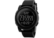 Shocknshop Simple Sport Digital Men’s Military Watches Electronic LED Time Black Wristwatch