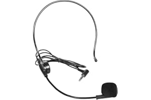 Giecy Microfono per cuffie cablato per amplificatore vocale, microfono regolabile in modo flessibile per insegnanti, allenatori, presentazioni, anziani