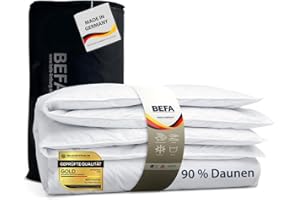 ‎BEFA NATUR BEFA NATUR Daunendecke Ganzjahr 135x200 cm | 90% Daunen & 10% Federn | 624g Füllgewicht | Allergiker geeignet (NOMITE) | Tierwohl Zertifiziert (DOWNPASS) | Oeko-TEX Klasse 1 | Made in Germany