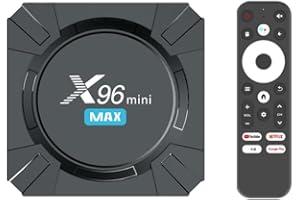 VHXSIN Boîtier Android 14.0 X96 Mini Max Android TV Box 2GB RAM 16GB ROM télécommande vocale Quad Core X96 Lecteur Multimédia q Box Android TV 2.4G /5.8G BT5.0 4K boitier Android TV X96mini Max