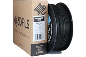 3DFILS - Filamento PETG Negro Mate para impresión 3D (1,75 mm / 1 Kg, Negro Mate)