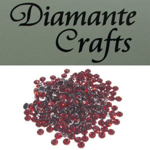 300 x 4mm Burgundy Round Diamante Loose Flat Back Rhinestone Gems created exclusively for Diamante Crafts