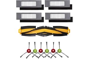 SHEPANYI Zubehör kompatibel für Ecovacs Deebot N8, T8, 4 Filter, 1 Hauptbürste, 6 Seitenbürsten für T8 N8 ozmo 950 920，Ersatz kompatibel für Deebot T8,T8+, T8 AIVI, T8MAX, N8, N8+, N8 Pro, N8 Pro+, T9, T9+