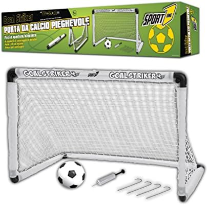 Folding Football Rack, Folding Football Inflatable 90 x 56 x 61, Five-a-Side Goal Rack, Rack Indoor Football Football Goal Striker, Rack, Complete Kit Inflator and Pegs for the Ground Anchor.