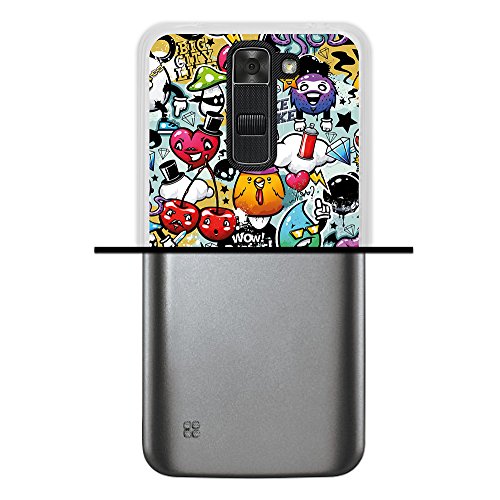 Funda LG K7  WoowCase   LG K7   Funda Silicona Gel Flexible Grafiti de Colores Divertido  Carcasa Case TPU Silicona - Transparente