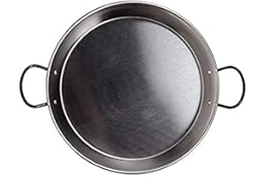 VAELLO CAMPOS S. L. La valenciana 32 cm en Acier Poli Poêle à Paella pour Plaque à Induction Compatible avec anses céramique Noir