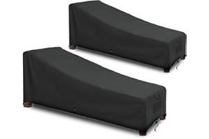 SIRUITON Funda Tumbona Jardin Impermeable para Tumbona de Jardín al Aire Libre Anti UV Resistente al Viento Oxford 420D para Patio Exterior (2)