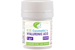ETC COSMETIC`S ACIDO IALURONICO POLVERE 1g HMW (ALTO peso molecolare) 100% NATURALE E FORTE Anti-età, riempitivo antirughe (1gr)