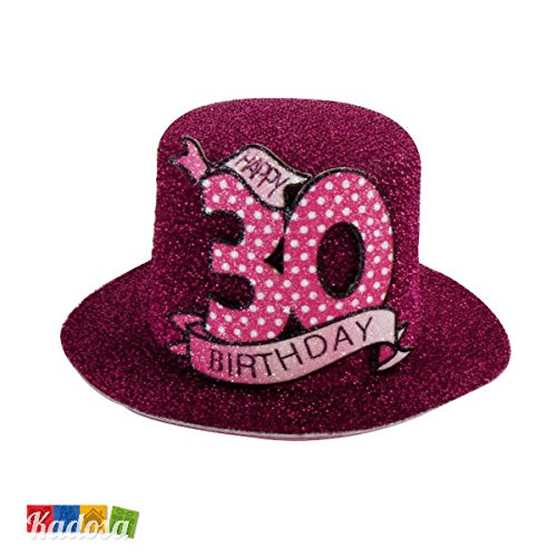 Hut mit Clip Geburtstagshut mini Happy Birthday Geburtstagszahlen Zahl Geburtstag 18,30,40,50,60,70,