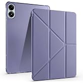 Aksesuarcim Xiaomi Poco Pad ile Uyumlu Kılıf Silikon Yumuşak Kalem B&ouml;lmeli Esnek 4 Farklı Stand Olabilen Tablet Kılıfı Mor