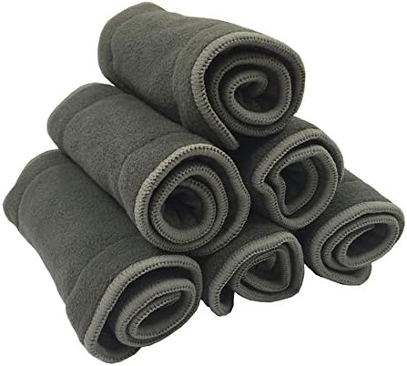 5pcs/Lot 4 Layers 100% Bamboo Charcoal Liner Inserts for Baby Reusable Diaper Natural Bamboo Material Washable Cloth Diaper