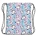 Produktbild UWOOD Einhorn Muster Kordelzug PE Tasche Turnbeutel Sport Schwimmen niedliche Rucksack Reisen Schule Schulter Geschenk Tasche für Herren Damen Jungen Mädchen Polyester Schule Reise Schulter Rucksack (2)