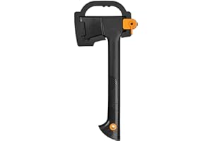 ‎FISKARS Fiskars Universalaxt, Solid, Mit Klingen- und Transportschutz, Antihaftbeschichtet, Hochwertige Stahl-Klinge/Glasfaserverstärkter Kunststoff-Stiel, Schwarz, A6, Länge: 39 cm, 652 g, 1052046