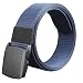 Produktbild WOCACHI Herren Gürtel Wild Men Leinwand Belt hypoallergen Metall frei Kunststoff Automatik Buckle (Blau)