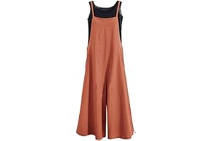 YESNO Damen Latzhose mit Beiläufig Retro Oversize Loose Hose Größe Baggy Jumpsuit Sommerhose PZZTYP2DE