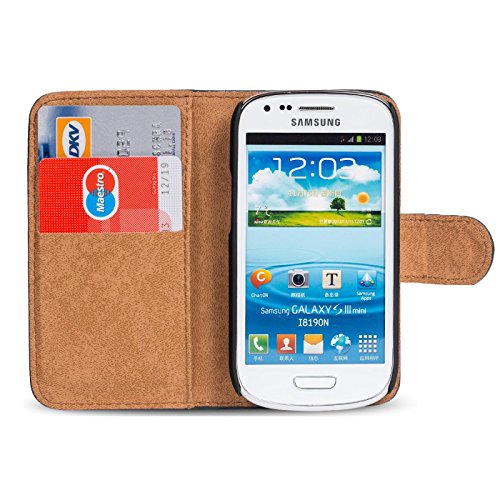 Samsung Galaxy S3 Mini Bookstyle HÃ¼lle, Conie Mobile PU Leder SchutzhÃ¼lle Handytasche Bookcase Tasche Premium KlapphÃ¼lle in Schwarz