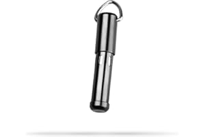 True Utility Telescopic Retractable Ball Point Keyring Pen - Aluminium Stainless Steel Pocket Size Key Ring Ballpoint, Extends To 100mm, Magnetic Lid, 3 Black Ink Refills, Small EDC Gadget