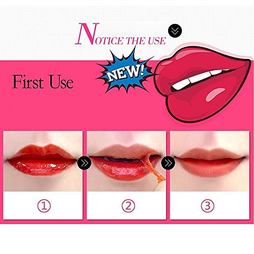 6 Farben New Fashion Peel Off Tattoo Lipgloss Wasserfest Nicht Verblassen Long Lasting Lippenstift Glial Lipstick Lippentattoo 1 Stück Molie - 2