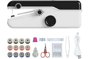 LYPPUL Mini Sewing Machine, 2 Modes Handheld Sewing Machine, Portable Electric Sewing Machines, Cordless Portable Electric Sewing, Fast Stitch Suitable for Clothes, Fabrics, DIY Home Travel