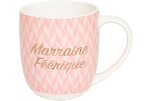 DRAEGER PARIS 1886 | Mug en Céramique Rose Marraine Féerique | Idée Cadeau Originale pour Ami, Famille, Baptême, Anniversaire | Humour et Élégance | 320 ml avec Coffret Cadeau Design Chic