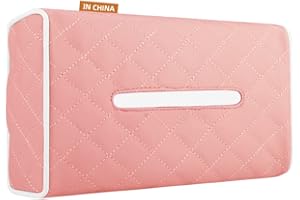 Qirc Porta fazzoletti per auto, universale, in pelle PU, multifunzionale, per aletta parasole, per poggiatesta e braccioli, adatto per 100 fogli (rosa)
