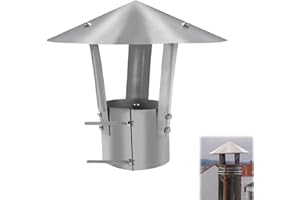 LPZMPZ Chimney Cover Stainless Steel 80 mm Chimney Cover Rain Cover Chimney Smoke Trap Cover Rain Cover Made of Stainless Steel (Silver)