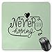 Produktbild BGLKCS Hope Mauspads Mouse Pad, Inspirational Never Stop Hoping Quote with a Black Heart on Green Backdrop, Standard Size Rectangle Non-Slip Rubber Mousepad, Pale Green and Black
